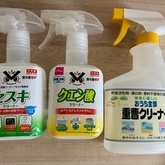 クリーナー3本・台所用洗剤とスポンジ