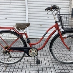 【ネット決済・配送可】【26インチ自転車】LEDオートライト　6...