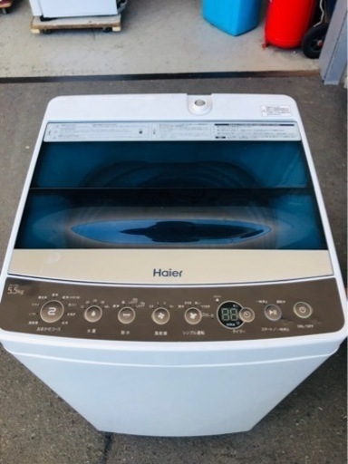 北九州市内配送無料　保証付き　ハイアール 5.5kg 全自動洗濯機　ブラックHaier JW-C55A-K