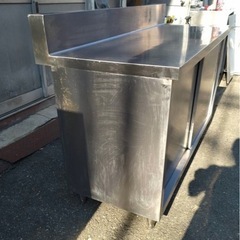 業務用 キャビネット 作業台 調理台 1500×620×800 スライド 収納庫 置き棚 収納棚 食器棚 キャビネット型作業台 厨房機器 厨房機材 大阪