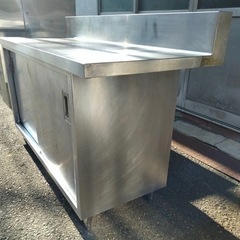 業務用 キャビネット 作業台 調理台 1500×620×800 スライド 収納庫 置き棚 収納棚 食器棚 キャビネット型作業台 厨房機器 厨房機材 大阪