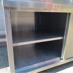 業務用 キャビネット 作業台 調理台 1500×620×800 スライド 収納庫 置き棚 収納棚 食器棚 キャビネット型作業台 厨房機器 厨房機材 大阪
