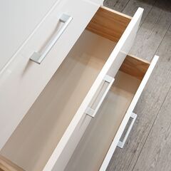 ハイチェスト 5段チェスト 引出し6杯 幅80cm×奥行44cm×高さ121cm ホワイト 鏡面仕上げ★近隣配送無料 買取帝国 志木店