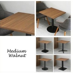 新品 カフェ テーブル 70cm x 60cm ミディアムウォールナットカラー