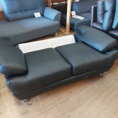 【愛品倶楽部柏店】　ニトリ　ＮシールドＡ１３　２人掛けソファー　黒　合皮