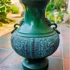 【お譲り先決定】緑の花瓶/壺