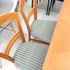 日進木工 ダイニングセット 布張りチェア 木目ナチュラル 幅135cm 高さ