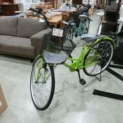 新品 自転車 26インチ 軽快車 黄緑/黒 【モノ市場東海店】141