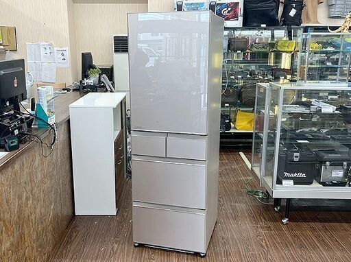 札幌 引取 MITSUBISHI/三菱 大型冷蔵庫 MR-MB45H-C 2022年製 グレイングレージュ 451L 5ドア 右開き ノンフロン 冷凍庫/冷蔵庫