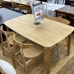 KH-11【新入荷　リサイクル品】ナチュラルモダン　ダイニング5点セット　オーク材