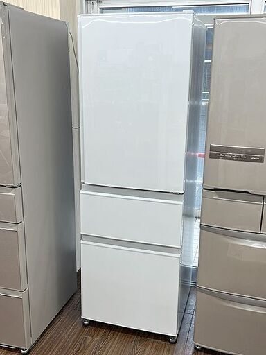 札幌 引取 MITSUBISHI/三菱 大型冷蔵庫 MR-CD40E-W 2020年製 パールホワイト 401L 3ドア 右開き 氷点下ストッカー 冷凍庫/冷蔵庫
