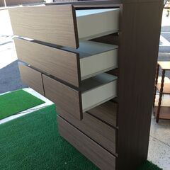 (k)ニトリ ハイチェスト クエス 80-6 2022年製 幅79.9cm奥行41.5cm高さ130.6cm 美品 説明欄必読