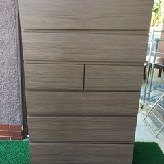 (k)ニトリ ハイチェスト クエス 80-6 2022年製 幅79.9cm奥行41.5cm高さ130.6cm 美品 説明欄必読