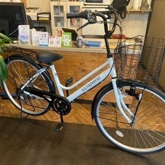 値下げ！】26インチ 6段 自転車 白/黒