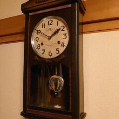 【動作品】愛工舎　21日巻　機械式柱時計　ボンボン時計　振り子時計