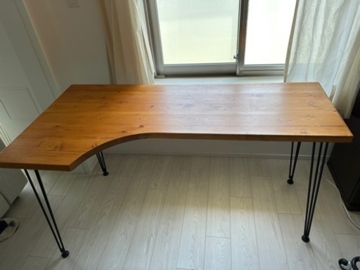 LOWYA ロウヤ テーブル パイン無垢材 天然木 デスク ダイニングテーブル 幅140cm ライトブラウン