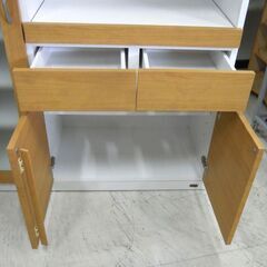 ミドルレンジボード レンジボードカウンター ナチュラルブラウン+ホワイト 幅104cm 札幌市東区 新道東店