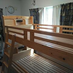 木製二段ベッド（良品）パイン材