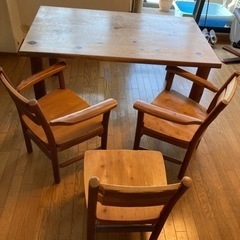 柏木工業テーブル、椅子3脚