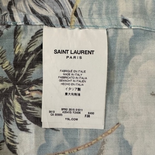 【SAINT LAURENT】16SS アロハシャツ ハワイアンシャツ レーヨン