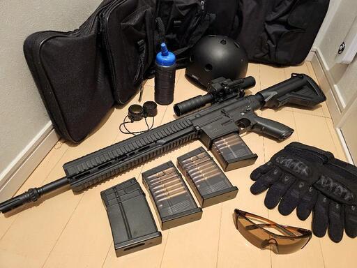 サバゲー電動ガン「HK417」レーザー付スコープなど色々おまけ付セット