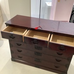 【トレファク神戸南店】5段チェスト　筑後民芸　ワイド　ダークブラウン　箪笥【取りに来られる方限定】 トレファク神戸南店】5段チェスト 筑後民芸 ワイド ダークブラウン