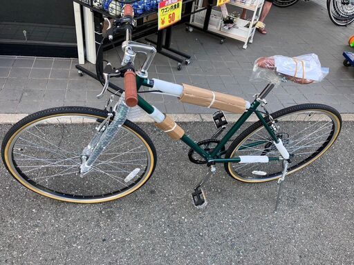 新品未使用品700c クロスバイク 21テクノロジーシマノ6段ギア 自転車 緑 グリーン691