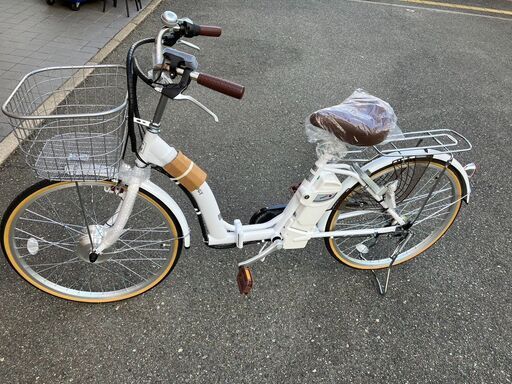 新品未使用品24インチ 電動アシスト付き自転車 21テクノロジー白 ホワイト690