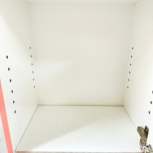 12/22【未使用品】家具工房Peek 食器棚 レトロポップ調 旭川 北海道 ピンク