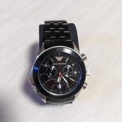 Emporio Armani クロノグラフ腕時計 黒 メンズ腕時計