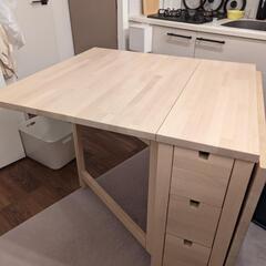 ❗❗ほぼ新品値下げ❗❗ikea ゲートレッグテーブル　折りたたみチェア２脚付き