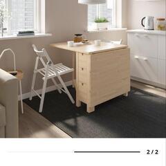 ❗❗ほぼ新品値下げ❗❗ikea ゲートレッグテーブル　折りたたみチェア２脚付き