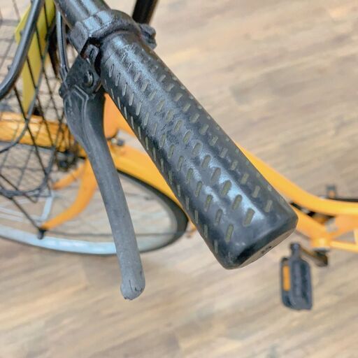自転車 26インチ オレンジ オレンジ シティサイクル 前バスケット付き