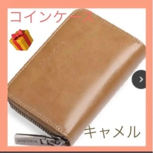 U40 ★Mandiva  上等　ミニ財布　キャメル　メンズ レディース 大容量コンパクト