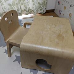 【引渡者決定】キコリのテーブル・イスのセット 子供用ローテーブル