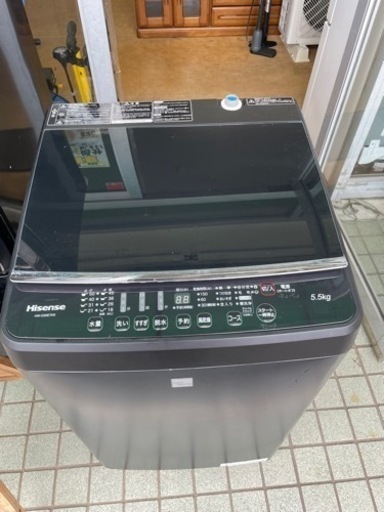 ハイセンス 5．5kg全自動洗濯機 keyword マットブラック HW-G55E7KK リサイクルショップ宮崎屋　佐土原店　23.8.6F