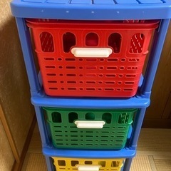 決まりました。可愛い　子供のおもちゃ収納　３段BOX