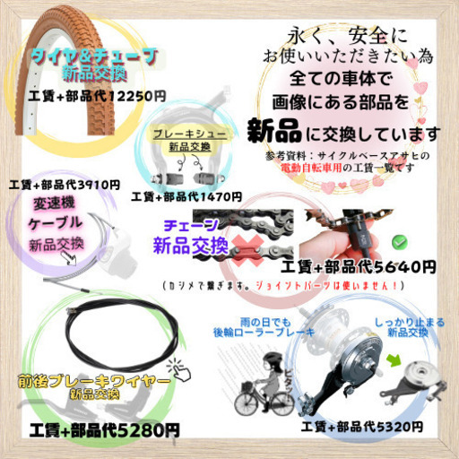 GF 電動自転車　ブリヂストン　ビッケbikke　回生充電　前２４/後２０インチ