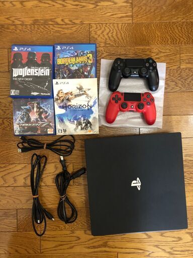 PlayStation4 Pro 1TB 本体 コントローラー×2　ゲームソフト×4　本体箱