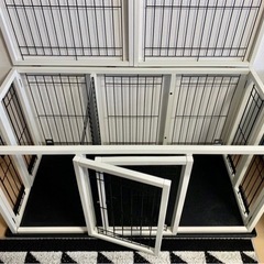 トイレルーム付　ペットゲージ　ケージ　犬　猫　ペット　木製　サークル　ホワイト