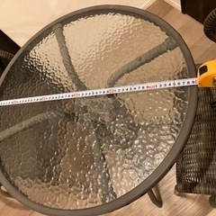 ラタン調 ガーデン テーブル チェア 3点セット ブラウン ガーデンファニチャー オープンカフェスタイル used 美品 