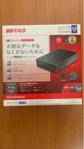 バッファロー USB3.2(Gen.1)対応外付けHDD メカニカルハードデイスク 4TB ブラック HD-LE4U3-BB