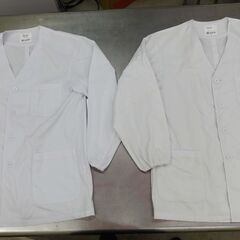 調理白衣/長袖(男性用) 襟なし ２着　サイズ L