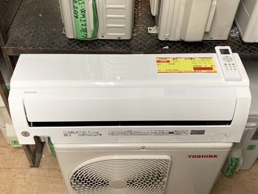 K04426　東芝　中古エアコン　主に6畳用　冷房能力　2.2KW ／ 暖房能力　2.2KW