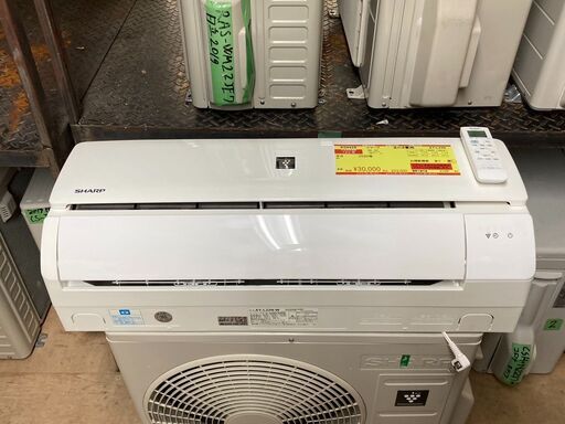 K04429　シャープ　中古エアコン　主に6畳用　冷房能力　2.2KW ／ 暖房能力　2.5KW