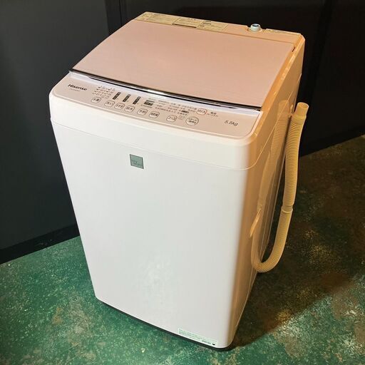Hisense ハイセンス 全自動 洗濯機  HW-G55E5KP 5.5㎏ 2018年製 ピンク●BA06W090