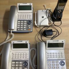 電話（テレフォン）アーム８機とビジネスフォン（SAXA）４機