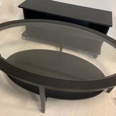 （8/8まで）ガラステーブル　IKEA／130cm×80cm×52cm