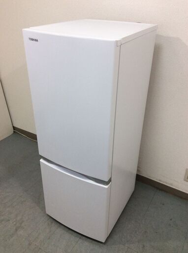（12/11受渡済）JT6867【TOSHIBA/東芝 2ドア冷蔵庫】高年式 2021年製 GR-S15BS-W 家電 キッチン 冷蔵冷凍庫 右開き 153L