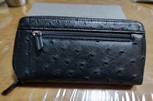 【美品】フルポイントオーストリッチ革ラウンドファスナー長財布